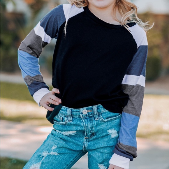 Falling Temps Girls Raglan Top - Picture 4 of 5